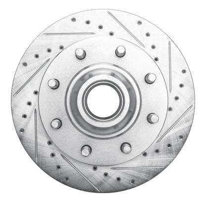 R1 Concepts R1 93-95 Chevrolet G30 Front Right Drilled & Slotted Silver Brake Rotor