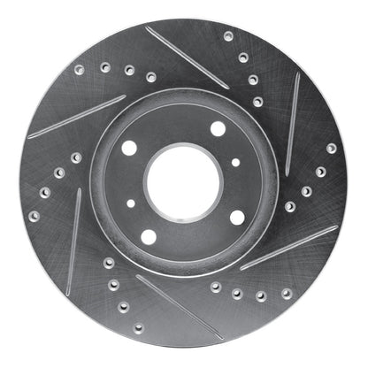 R1 Concepts R1 98-99 Acura CL Front Left Drilled & Slotted Silver Brake Rotor