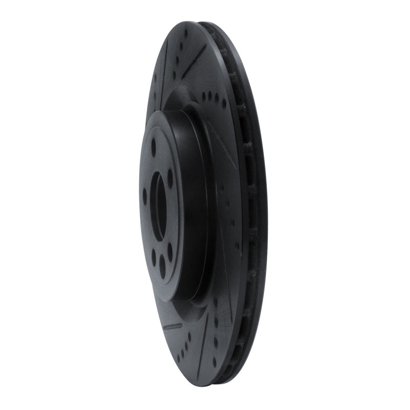 R1 Concepts R1 2017-2020 Jaguar I-Pace Rear Left Drilled & Slotted Black Brake Rotor