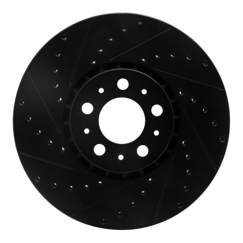 R1 Concepts R1 03-14 Volvo XC90 Front Left Drilled & Slotted Black Brake Rotor