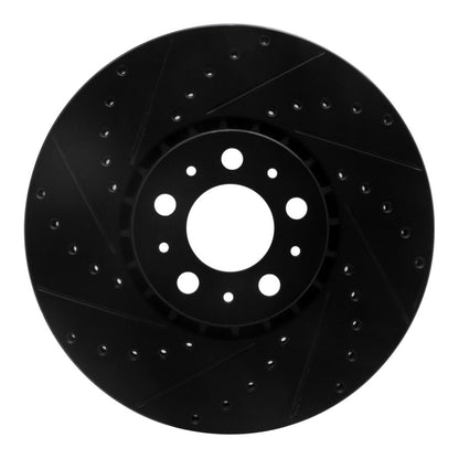 R1 Concepts R1 03-14 Volvo XC90 Front Left Drilled & Slotted Black Brake Rotor