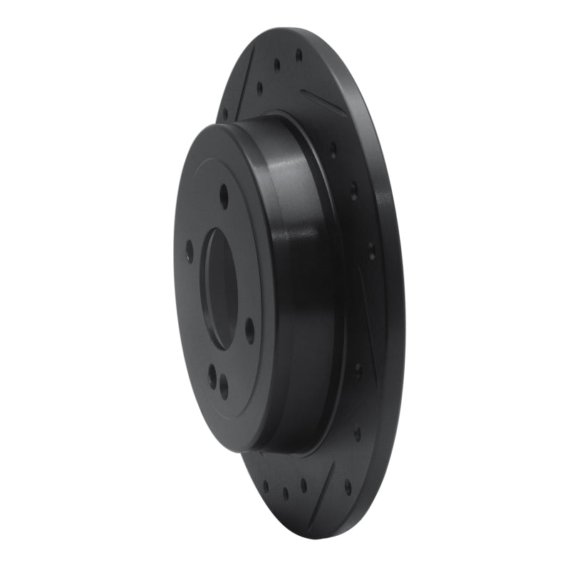 R1 Concepts R1 12-25 Dodge Attitude (Mexico) Rear Left Drilled & Slotted Black Brake Rotor