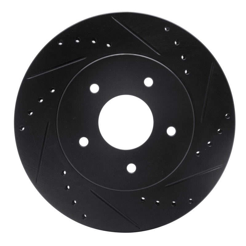 R1 Concepts R1 63-82 Chevrolet Corvette Front Right Drilled & Slotted Black Brake Rotor