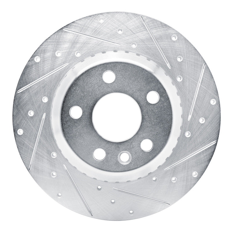 R1 Concepts R1 20-22 Jaguar E-Pace Rear Right Drilled & Slotted Silver Brake Rotor