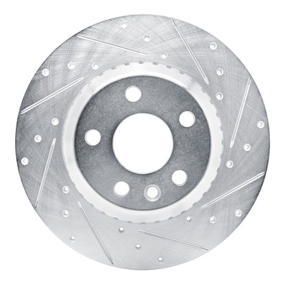 R1 Concepts R1 20-22 Jaguar E-Pace Rear Right Drilled & Slotted Silver Brake Rotor