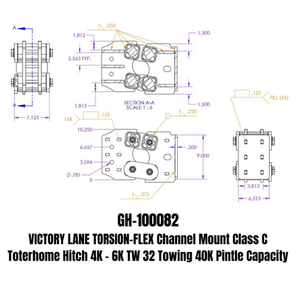 GEN-Y Hitch Gen-Y Victory Lane Torsion-Flex Channel Mount Class C Toterhome Hitch (4K-6K TW)