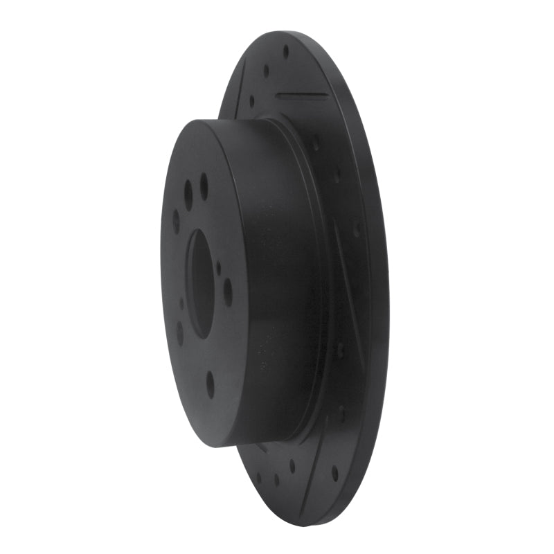 R1 Concepts R1 18-24 Toyota Camry Rear Left Drilled & Slotted Black Brake Rotor