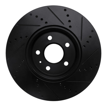R1 Concepts R1 08-25 Audi A4 (Mexico) Front Left Drilled & Slotted Black Brake Rotor