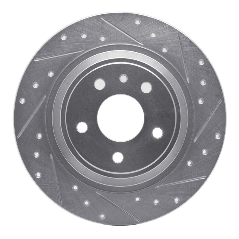R1 Concepts R1 13-20 Ford Fusion Rear Right Drilled & Slotted Silver Brake Rotor