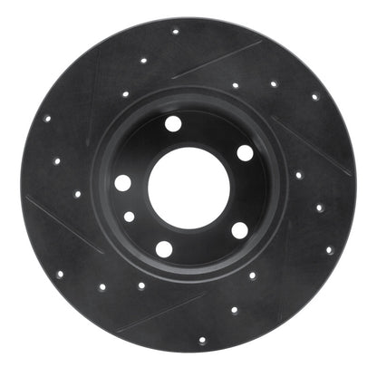 R1 Concepts R1 76-76 BMW 530I Front Right Drilled & Slotted Black Brake Rotor