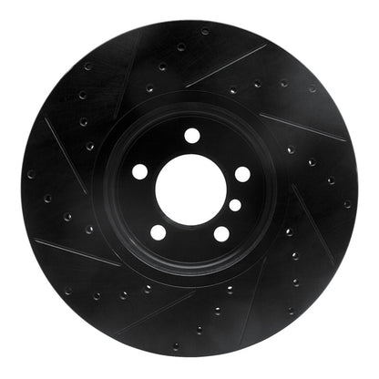 R1 Concepts R1 03-05 Land Rover Range Rover Front Right Drilled & Slotted Black Brake Rotor