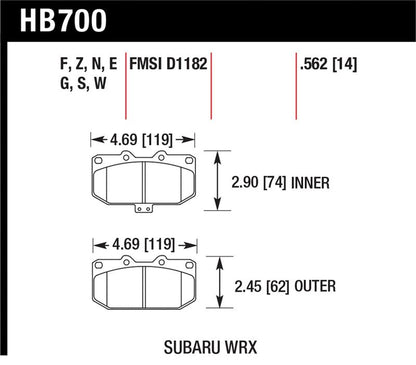 Hawk Performance Hawk 06-07 Subaru Impreza WRX DTC-60 Front Race Brake Pads