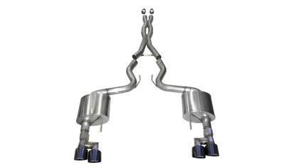 CORSA Performance Corsa 18-23 Ford Mustang 5.0L V8 3in Xtreme Cat-Back Dual Rear Exit w/ 4in Black PVD Pro-Series Tips