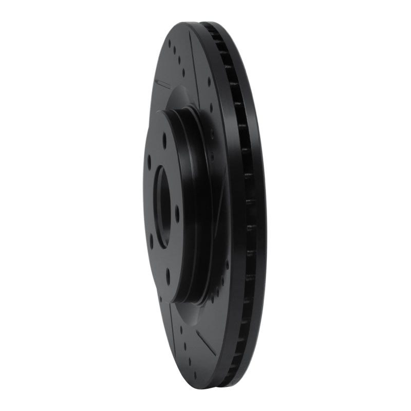 R1 Concepts R1 11-19 Nissan Juke Front Right Drilled & Slotted Black Brake Rotor