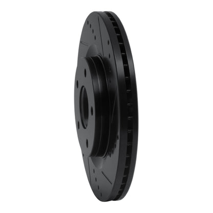 R1 Concepts R1 11-19 Nissan Juke Front Right Drilled & Slotted Black Brake Rotor