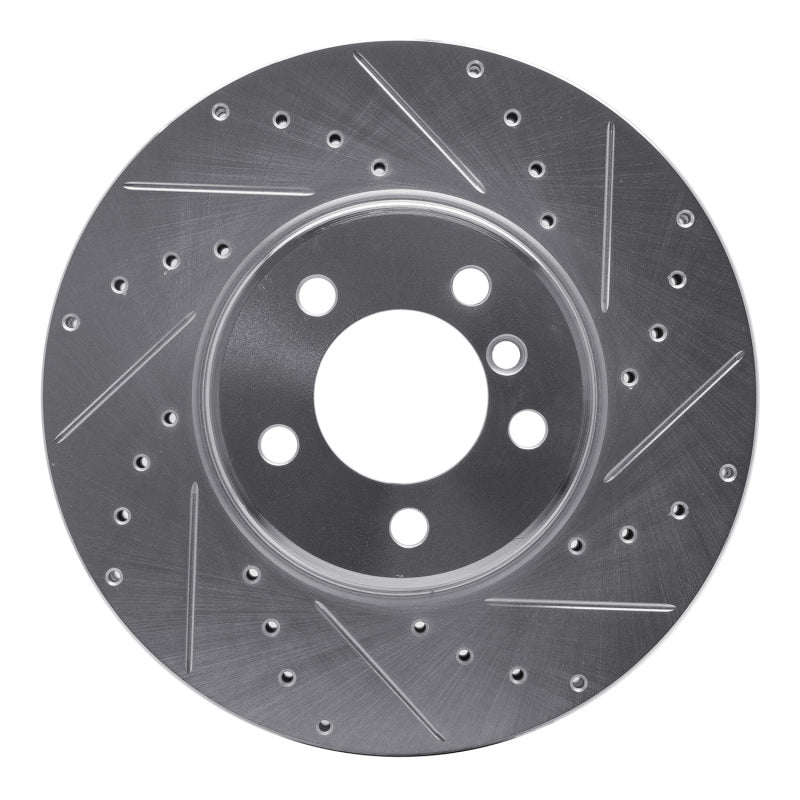 R1 Concepts R1 03-05 Land Rover Range Rover Front Right Drilled & Slotted Silver Brake Rotor