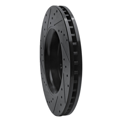 R1 Concepts R1 11-22 Dodge Durango Front Right Drilled & Slotted Black Brake Rotor