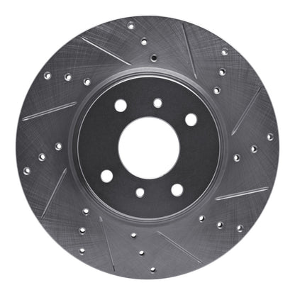 R1 Concepts R1 04-06 Nissan Sentra Front Right Drilled & Slotted Silver Brake Rotor