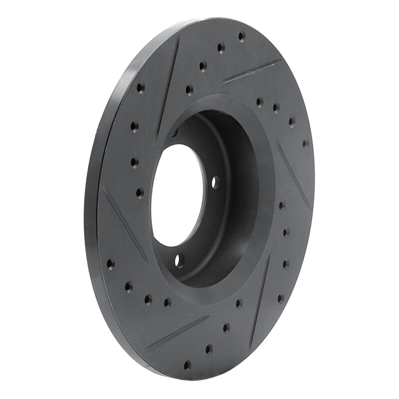 R1 Concepts R1 72-82 Toyota CORONA Front Right Drilled & Slotted Black Brake Rotor