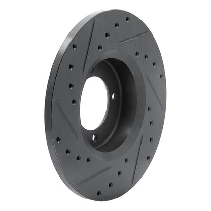 R1 Concepts R1 72-82 Toyota CORONA Front Right Drilled & Slotted Black Brake Rotor