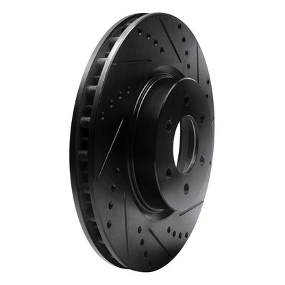 R1 Concepts R1 92-02 Dodge Viper Front Right Drilled & Slotted Black Brake Rotor