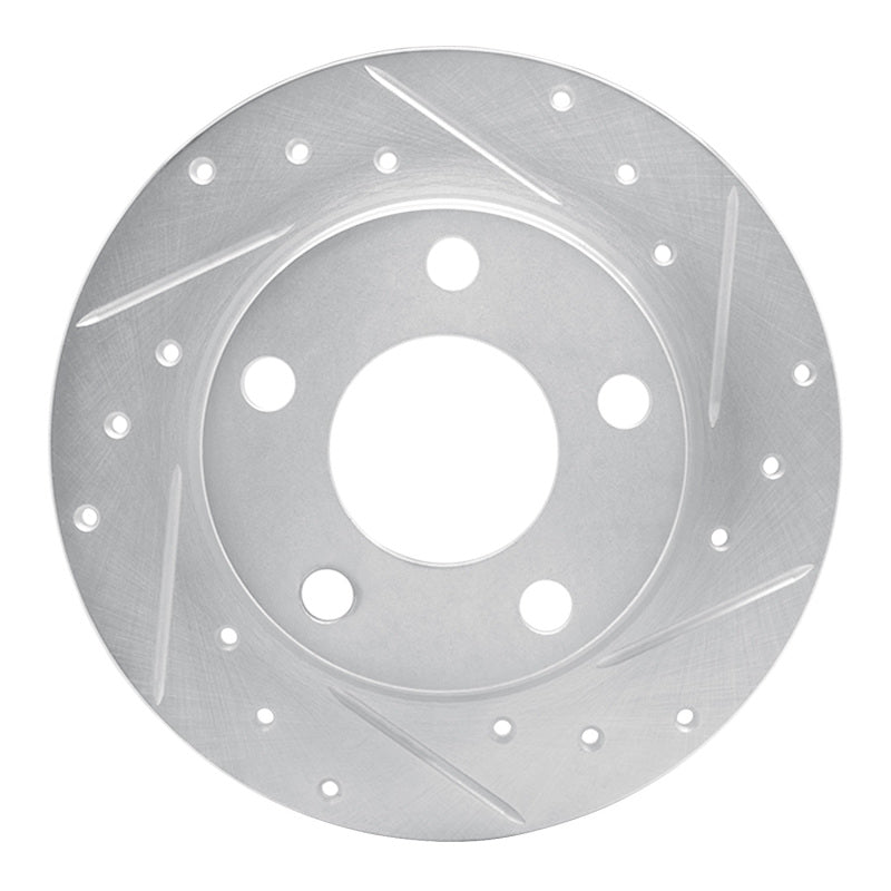 R1 Concepts R1 99-02 Audi A6 Quattro Rear Right Drilled & Slotted Silver Brake Rotor