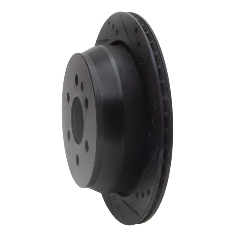 R1 Concepts R1 15-20 Chevrolet Colorado Rear Right Drilled & Slotted Black Brake Rotor