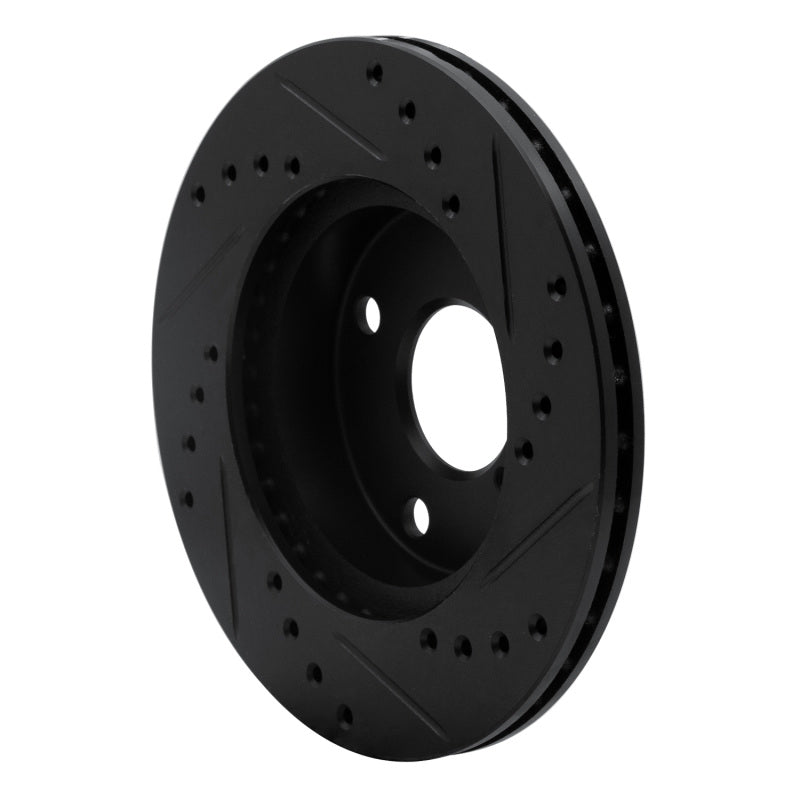 R1 Concepts R1 90-93 Mazda Miata Front Left Drilled & Slotted Black Brake Rotor