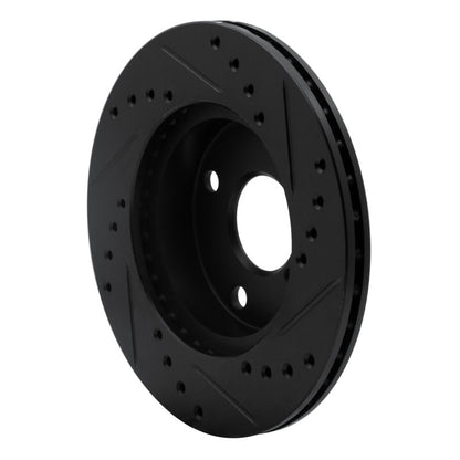R1 Concepts R1 90-93 Mazda Miata Front Left Drilled & Slotted Black Brake Rotor