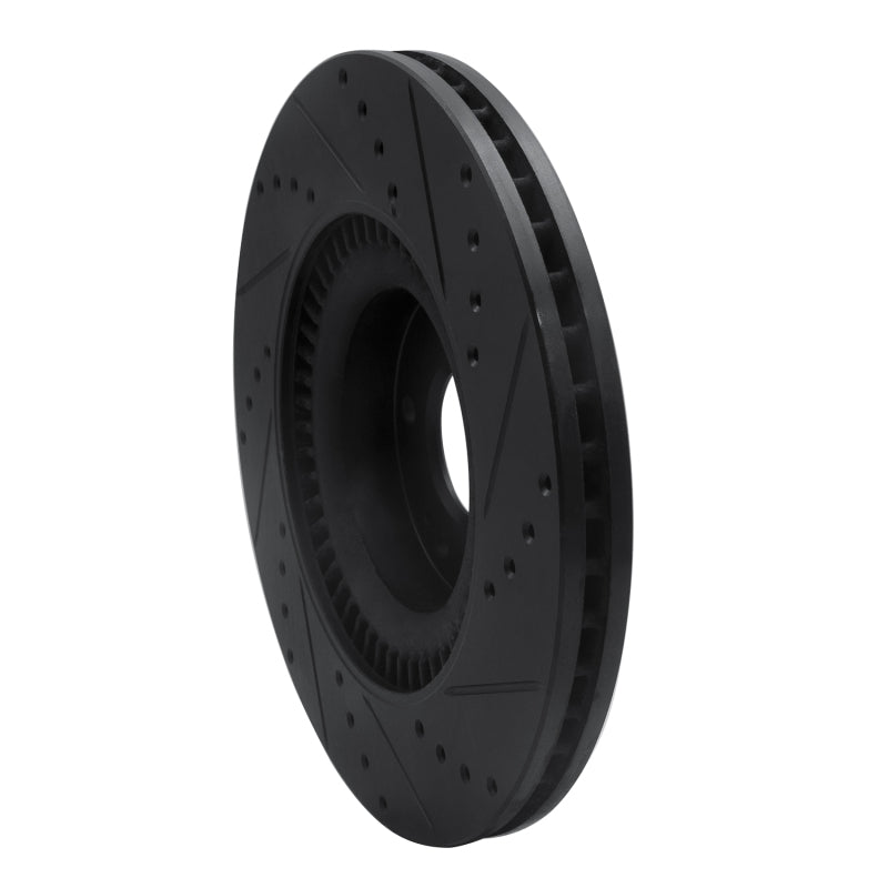 R1 Concepts R1 11-17 Genesis G80 Front Left Drilled & Slotted Black Brake Rotor