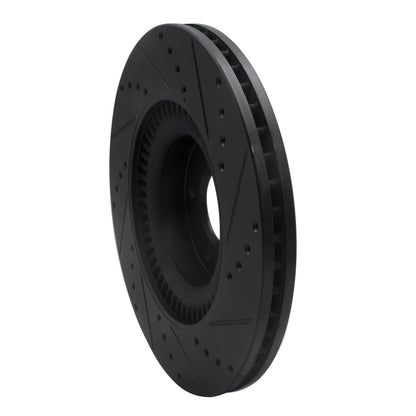 R1 Concepts R1 11-17 Genesis G80 Front Left Drilled & Slotted Black Brake Rotor
