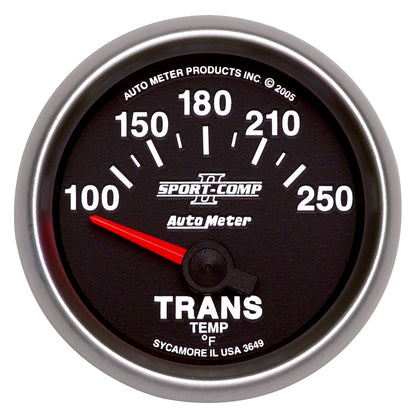 Autometer Sport-Comp II Short Sweep Electronic 100-250 Deg F Transmission Temp Gauge