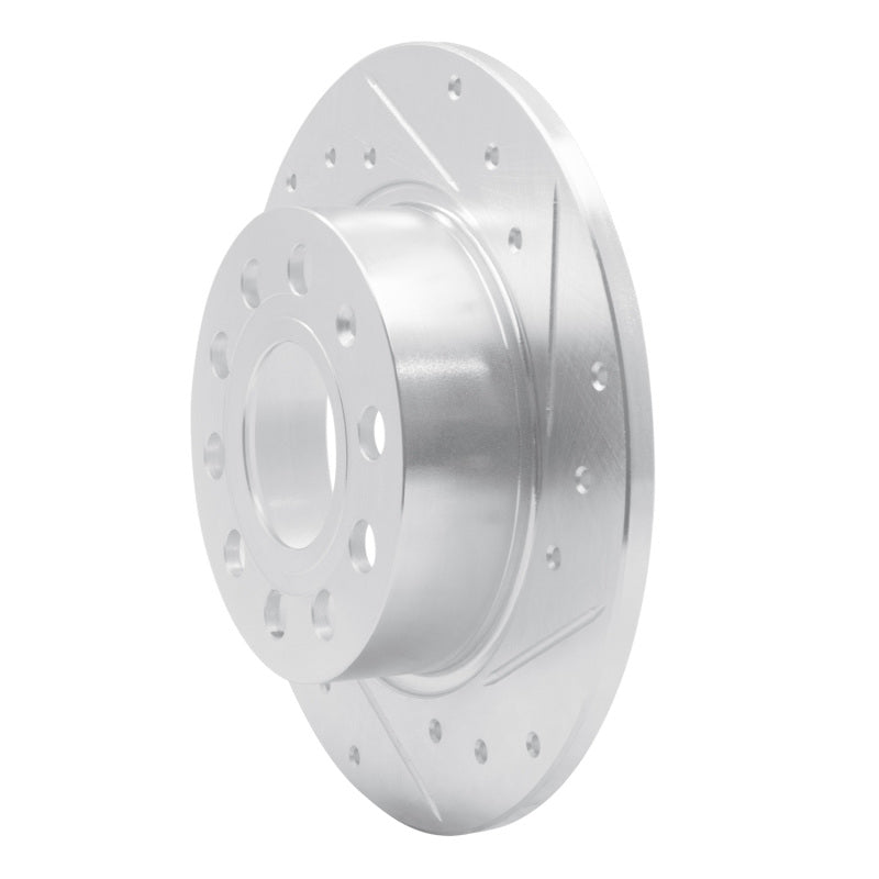 R1 Concepts R1 10-19 Audi A3 Rear Right Drilled & Slotted Silver Brake Rotor
