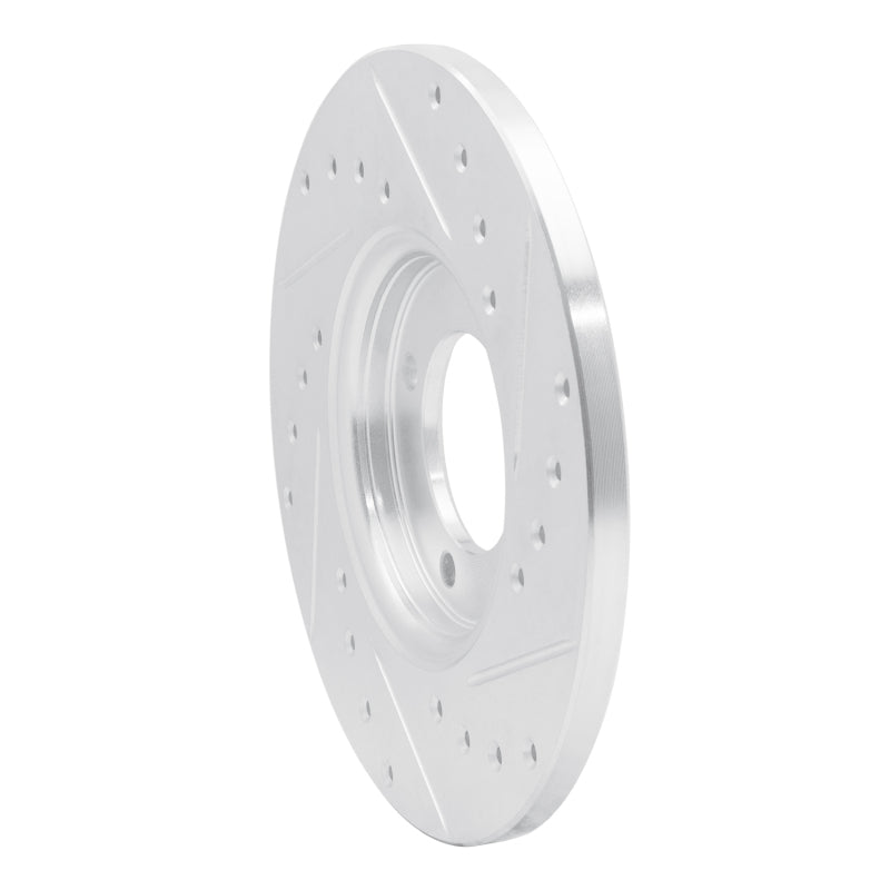 R1 Concepts R1 63-86 Ford Cortina Front Left Drilled & Slotted Silver Brake Rotor