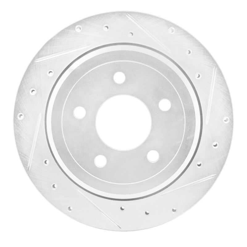 R1 Concepts R1 03-11 Ford Crown Victoria Rear Right Drilled & Slotted Silver Brake Rotor