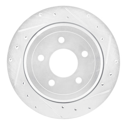 R1 Concepts R1 03-11 Ford Crown Victoria Rear Right Drilled & Slotted Silver Brake Rotor