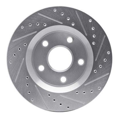 R1 Concepts R1 07-18 Jeep Wrangler Front Left Drilled & Slotted Silver Brake Rotor