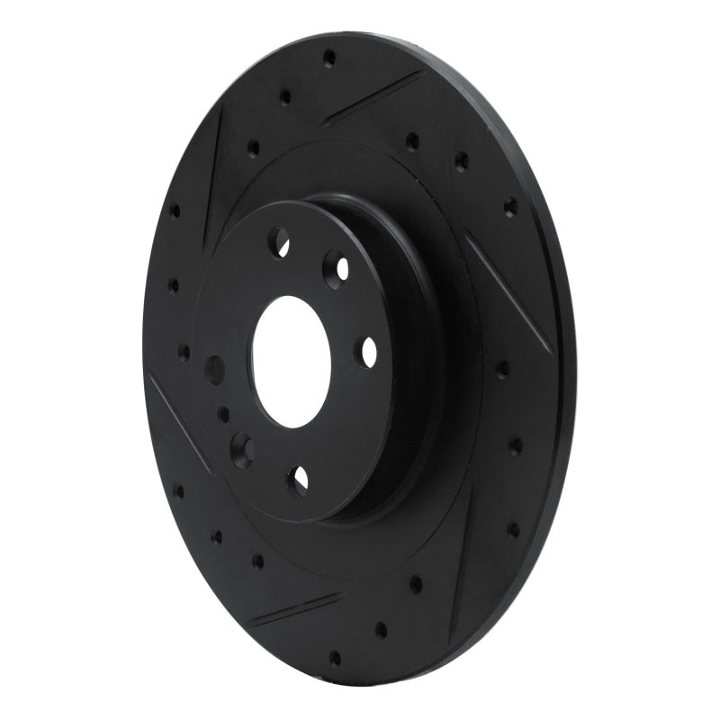 R1 Concepts R1 01-05 Mazda Miata Rear Left Drilled & Slotted Black Brake Rotor