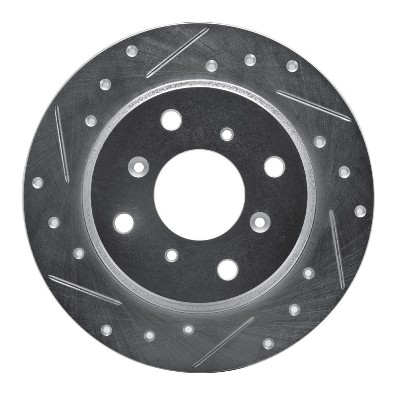 R1 Concepts R1 86-96 Acura Legend Rear Left Drilled & Slotted Silver Brake Rotor