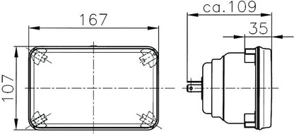 Hella Module 164 x 103mm H4 12V ECE High/Low Beam Headlamp