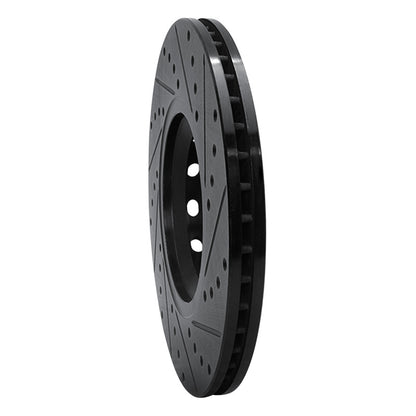 R1 Concepts R1 97-06 Audi A6 (USA/Canada) Front Left Drilled & Slotted Black Brake Rotor
