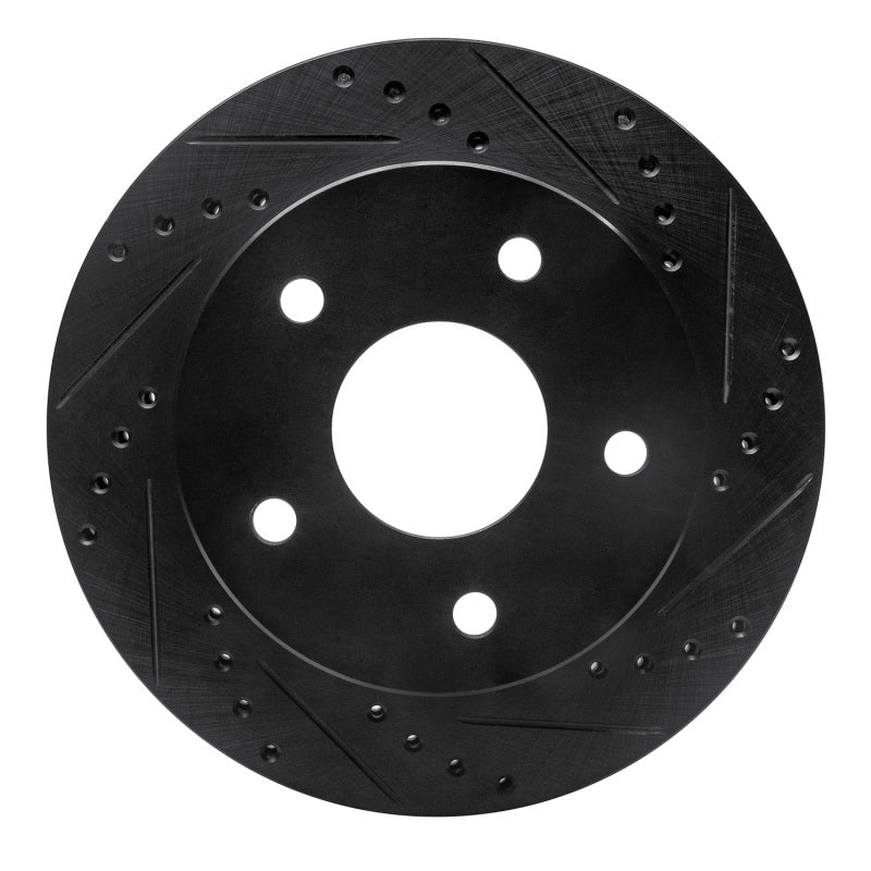 R1 Concepts R1 00-02 Dodge Ramcharger (Mexico) Front Right Drilled & Slotted Black Brake Rotor