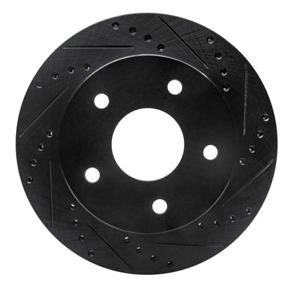 R1 Concepts R1 00-02 Dodge Ramcharger (Mexico) Front Right Drilled & Slotted Black Brake Rotor