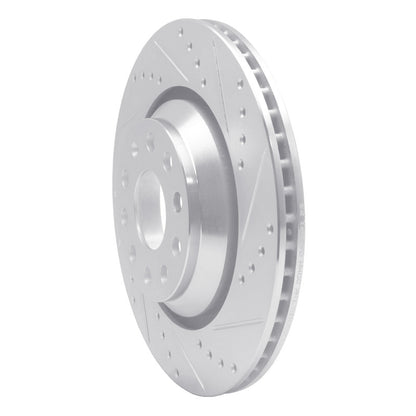 R1 Concepts R1 06-25 Audi Q3 Rear Right Drilled & Slotted Silver Brake Rotor