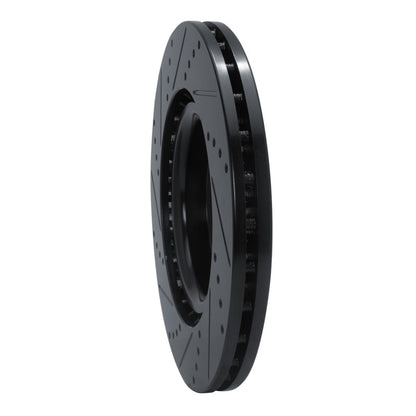R1 Concepts R1 18-25 Subaru WRX STI Front Right Drilled & Slotted Black Brake Rotor