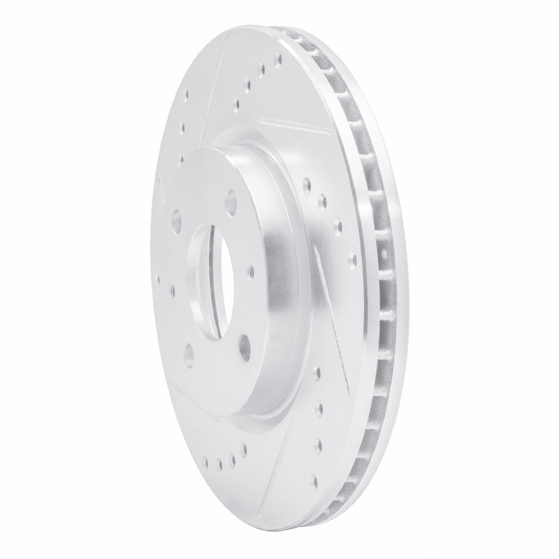 R1 Concepts R1 1972-1982 Toyota Cressida Front Left Drilled & Slotted Silver Brake Rotor