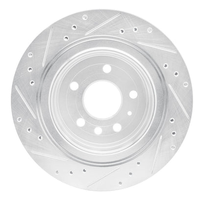 R1 Concepts R1 2002-2010 Saab 9-5 Rear Right Drilled & Slotted Silver Brake Rotor