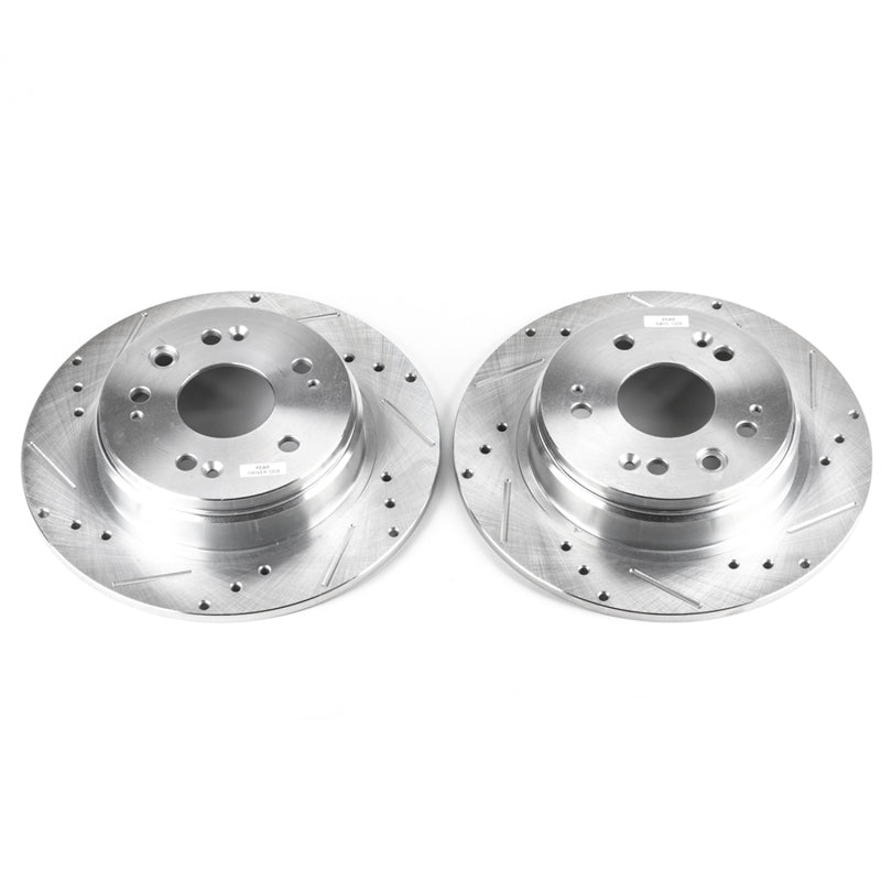 PowerStop Power Stop 02-04 Honda CR-V Rear Evolution Drilled & Slotted Rotors - Pair