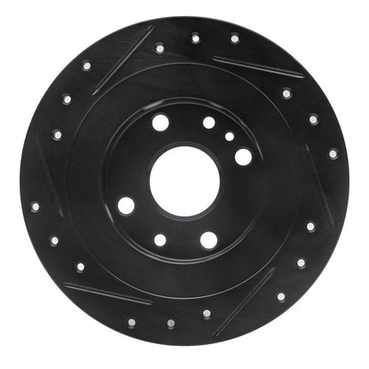 R1 Concepts R1 1990-2003 Ford Escort Rear Right Drilled & Slotted Black Brake Rotor