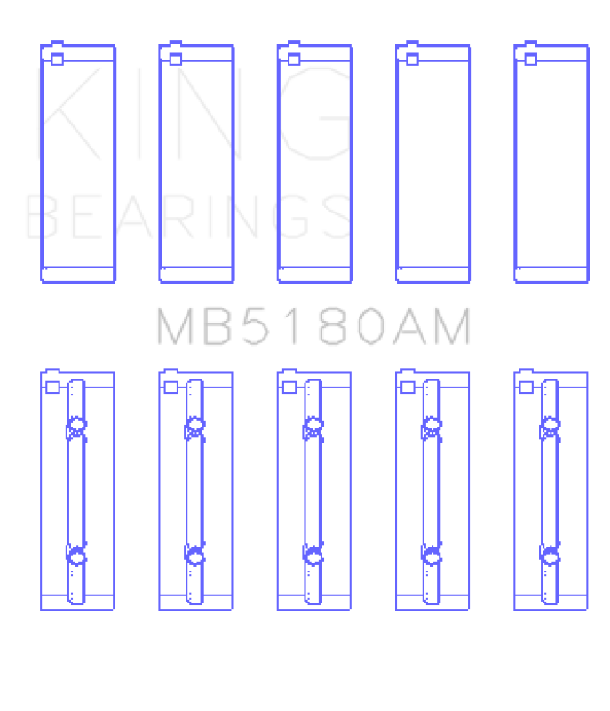 King Engine Bearings Renault R9/R11 (Size +0.25mm) Main Bearing Set